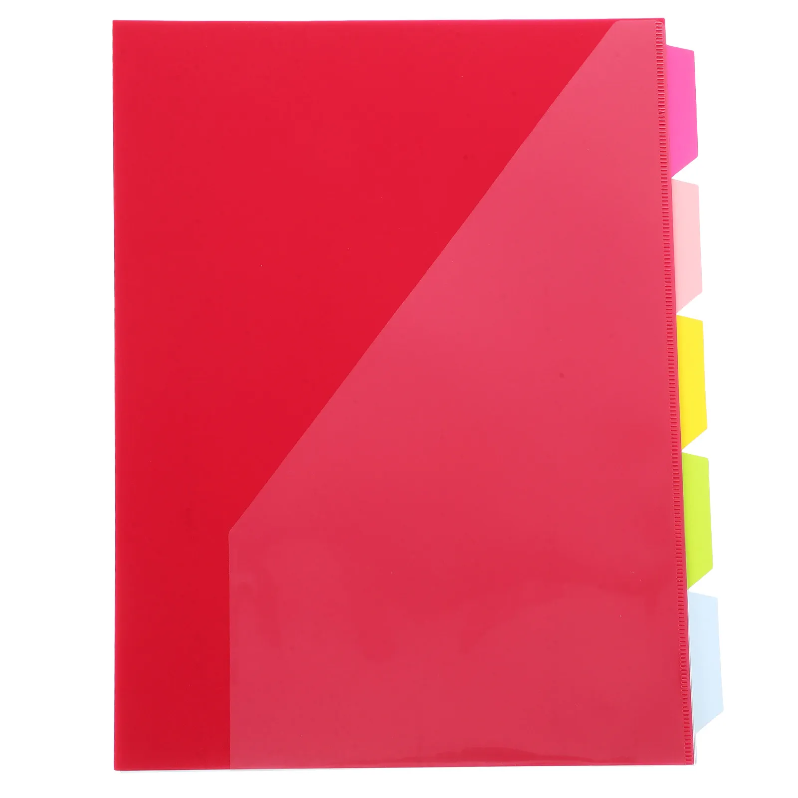 

5Pcs File Folder PP Classification Index Tabs Document Organizer Multi Pocket Binder Dividers Letter Size Office School