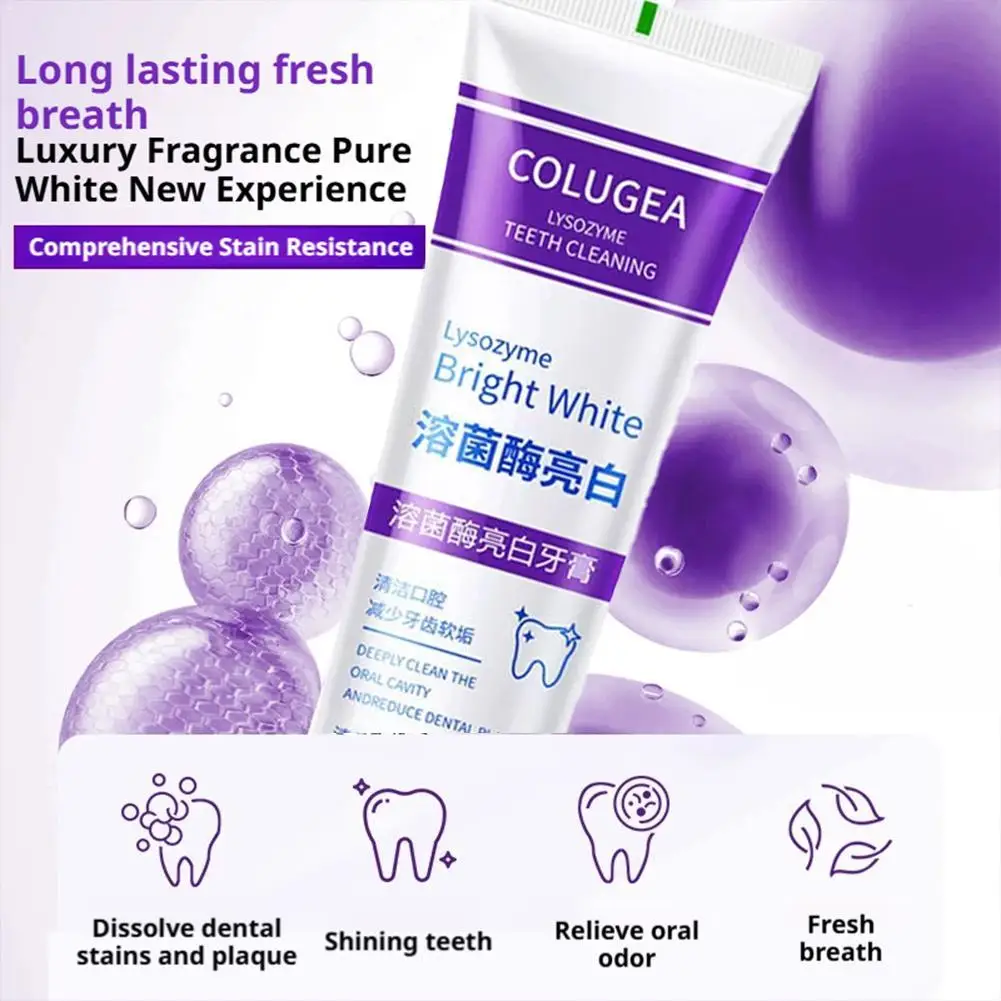 100g Lysozyme Probiotic Toothpaste with Bifidobacterium Lactobacillus for Plaque Removal Halitosis Relief Stain Protection