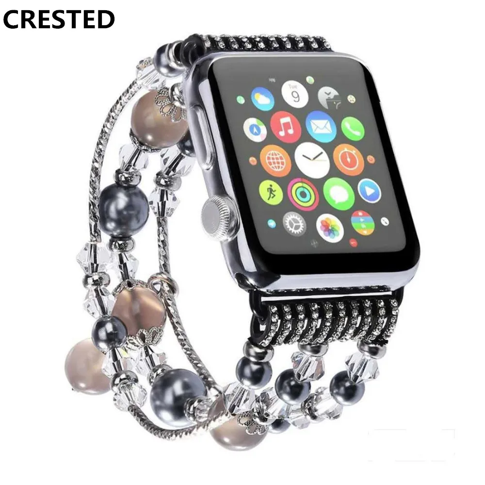 Luxury Agate strap For apple watch band 45mm/41mm 44mm 40mm 42mm/38mm bracelet watchband correa iwatch series 5 4 3 se 6 7