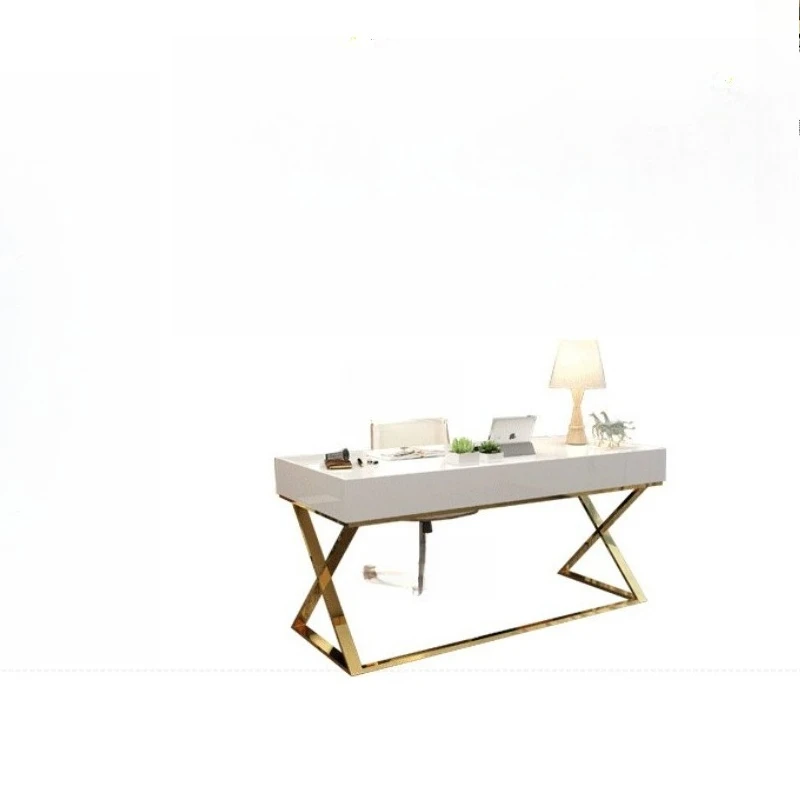 

Italian Reception Office Desks Minimalist Boss Study Table Office Desks Living Room Metal Furniture Escritorio MH40BGZ