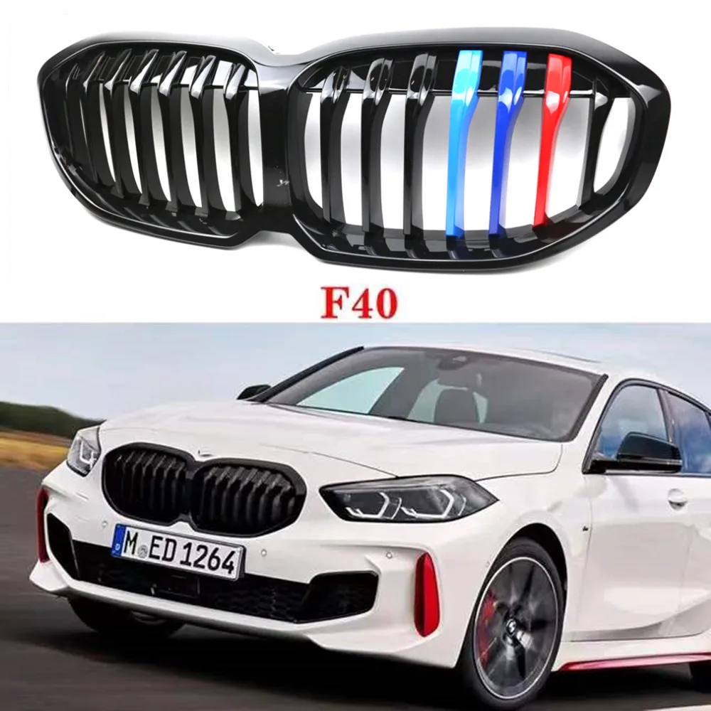 

Front Bumper Kidney Grill Lip M-Color Grille For BMW 1 Series F40 2020-IN Exterior Auto Accessories