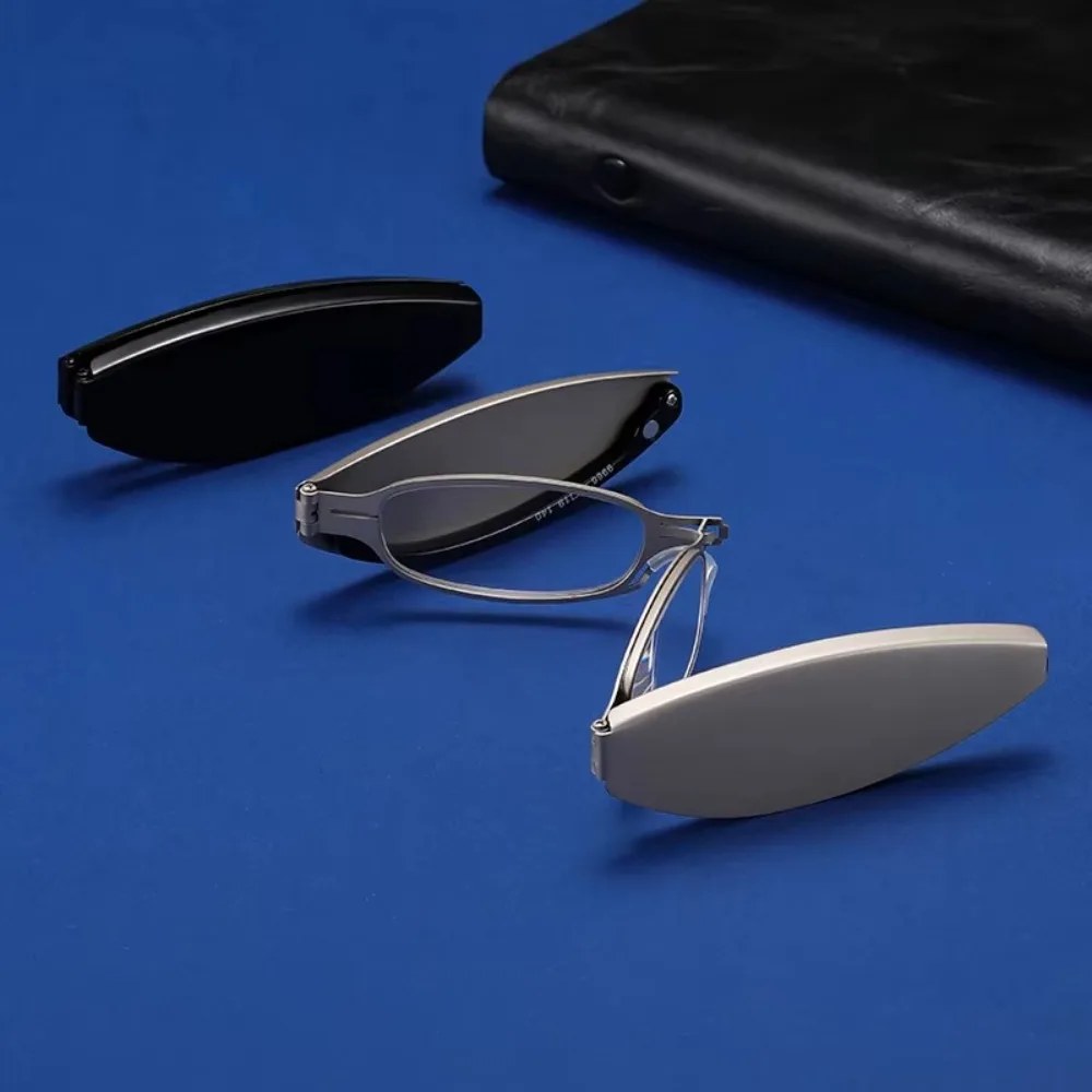 Portable Reading Glasses Foldable Anti Blue Light Presbyopia Eyeglasses Metal with Case Magnifying Read Eyewear Unisex