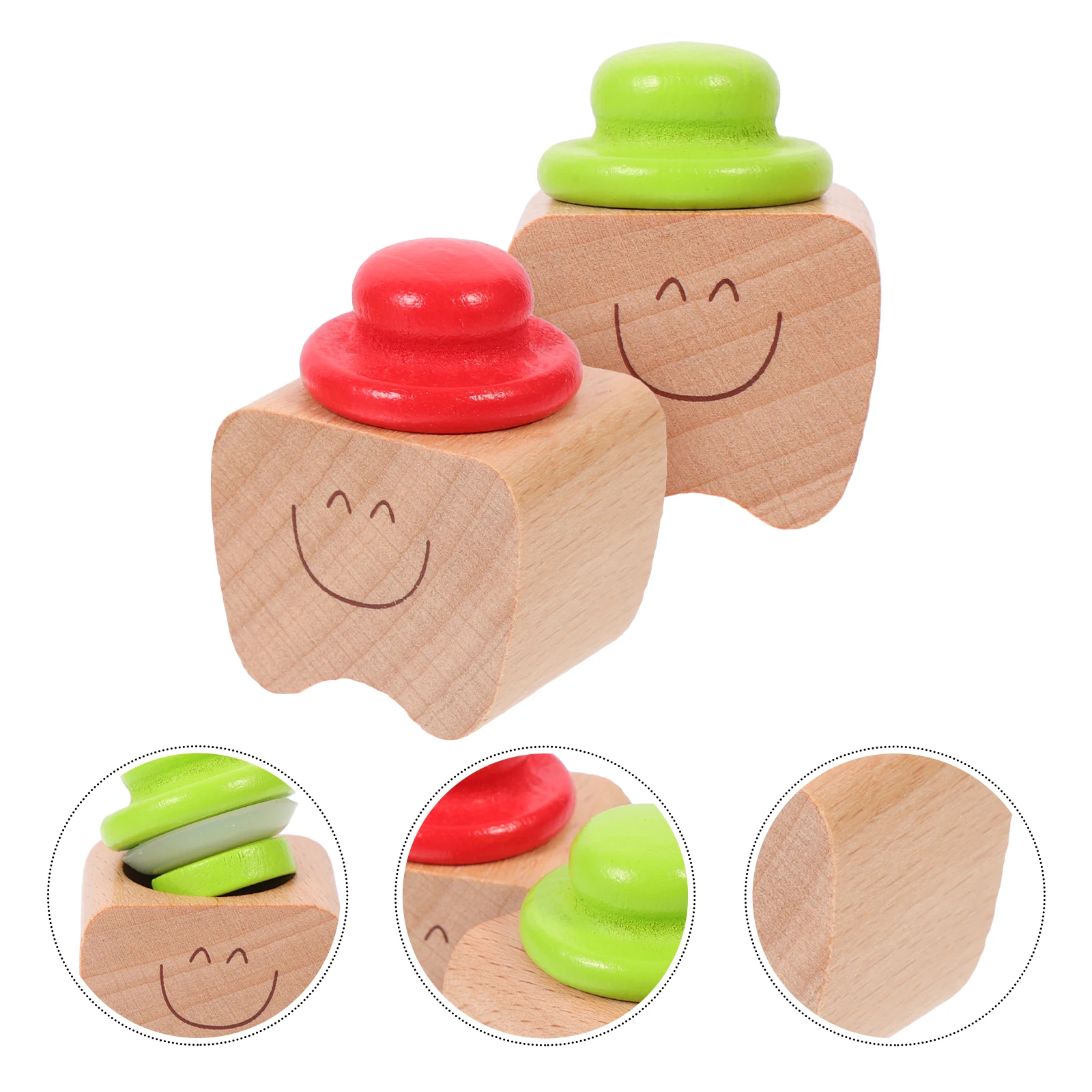 

2 Pcs Tooth Storage Box Savers Container Holder for Kids Baby Keepsake Organizer Wooden Children