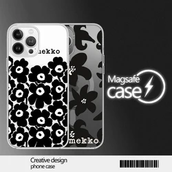 Maris Mekko Flower Design Phone Case for iPhone 12 11 13 14 15 16 Max Pro Plus Magsafe Magnetic Wireless Cover