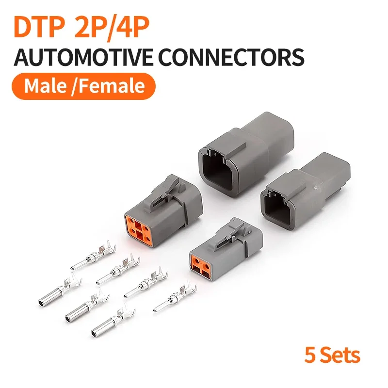 

5Sets Deutsch DTP 2 Pin 4 Pin Male Female Waterproof Electrical Auto Connectors Plug DTP06-2S DTP04-2P DTP06-4S DTP04-4P