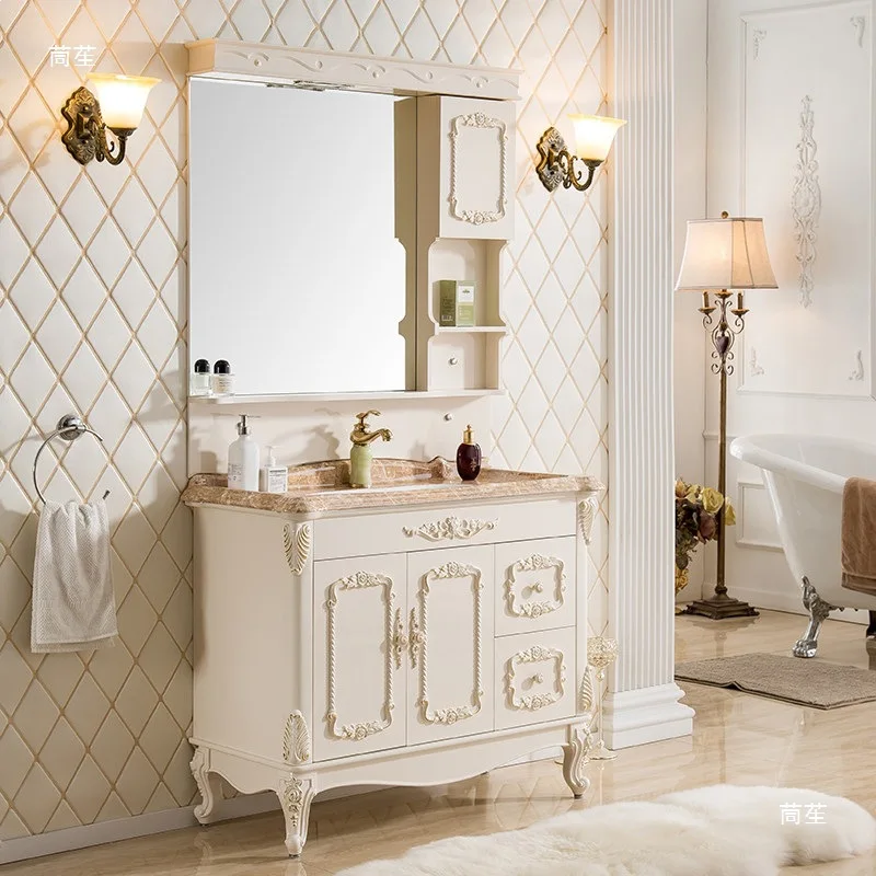 

European bathroom combination PVC simple European washbasin bathroom retro washbasin floor