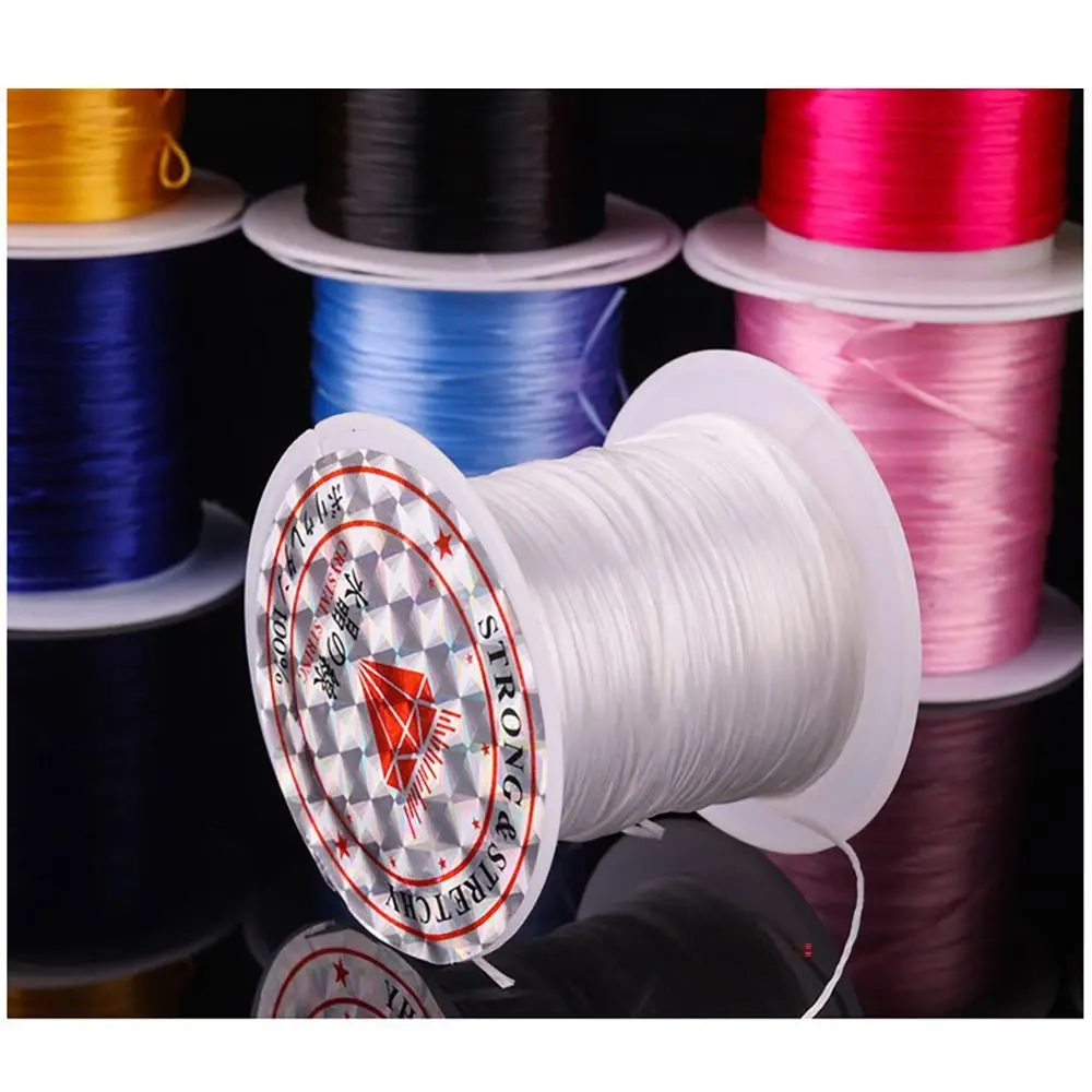 伸縮性のあるナイロンコード,ジュエリー,カラフルなコード,ブレスレット,ネックレス10m, 0.6mm