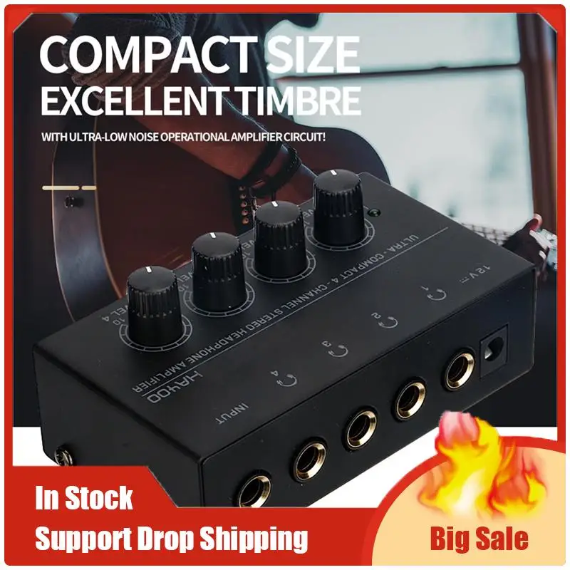 Top Angebote Schwarz HA400 Kopfhörer Verstärker 4-Wege Monitor Kopfhörer Verstärker Kopfhörer Monitor Verstärker Mit UNS Stecker AC100-240V