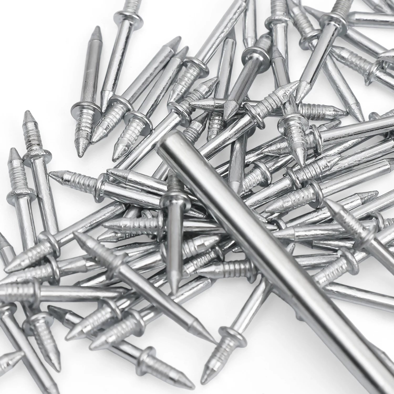 50-500pcs Double-Headed Wall Nails Thread Invisible Safety Screw for Skirting Boards Cement Metal Nails Wood No Trace Fixator