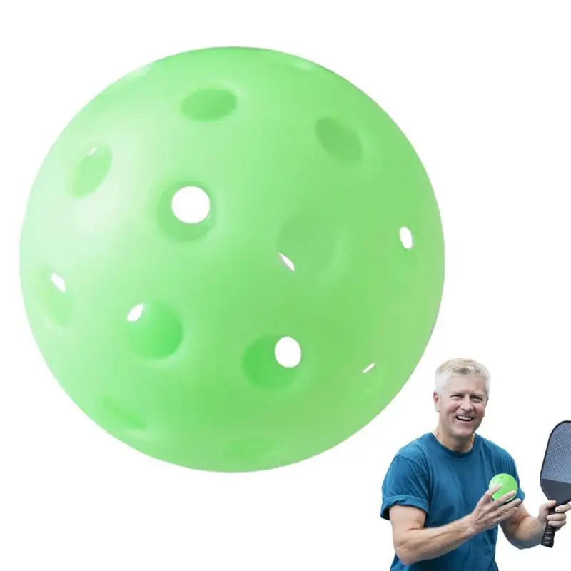 

Glowing Pickle Ball Night Light Green Ball With 40 Holes Green Pickle Ball Gifts For Sports Outdoors Equipment Pickleball