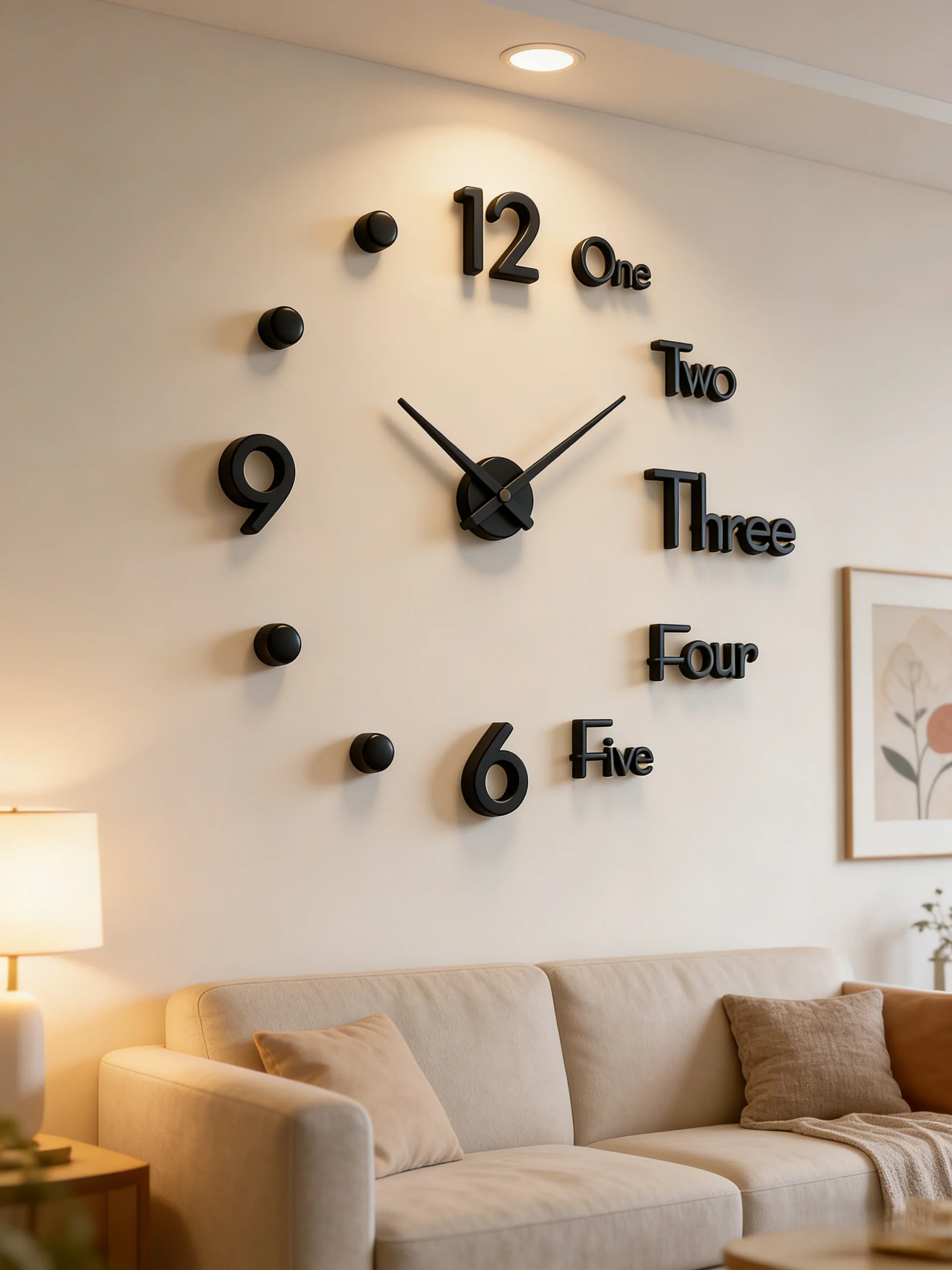 Large 3D Wall Clock Luminous Classic Wall Clocks DIY Digital Clock Wall Watches Stickers Silent Clock for Home Living Room Table