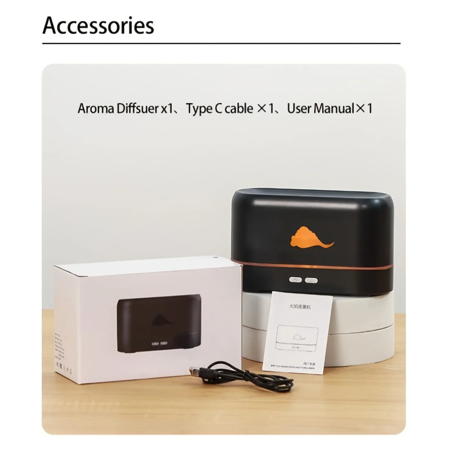 Portable Flame Air Diffuser & Humidifier - Auto-Off Protection - Ideal for Home, Office, Yoga - Noiseless Essential Oil Diffuser