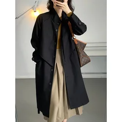 SuperAen Loose Trench Coat Women's Autumn and Winter Waistband Fashion Office Lady Trench Coat for Women