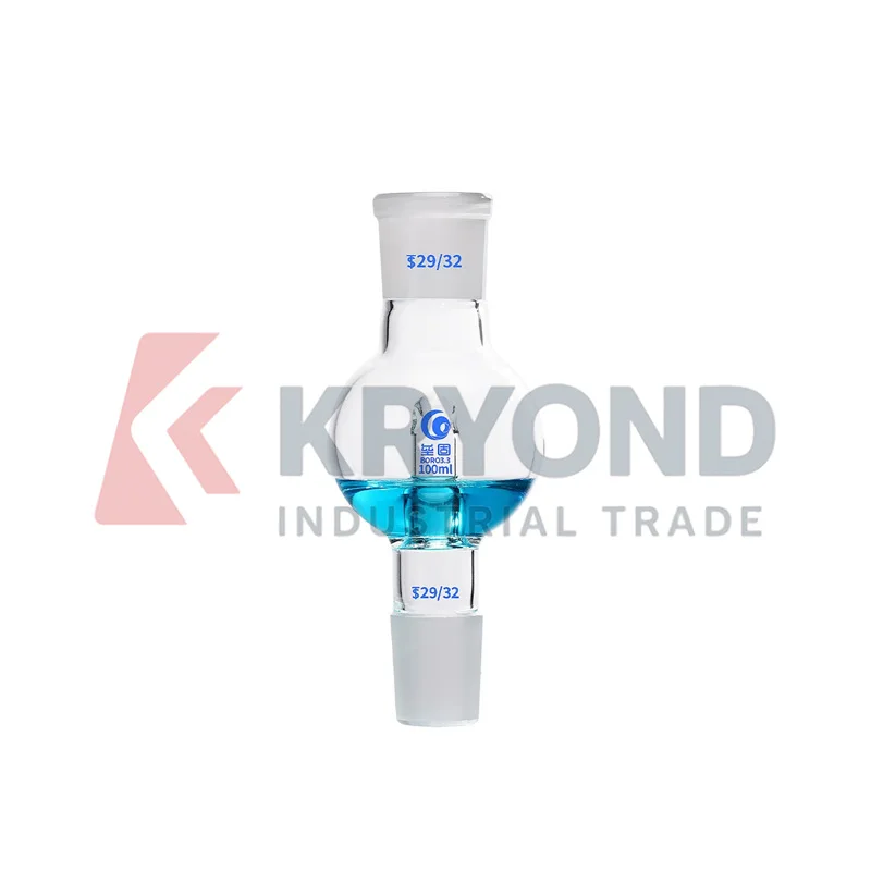 100mL Glass Bump Trap Straight Type 29/32 Ground Joint Rotary Evaporator Splash Adapter Laboratory Vessel Research Series Model