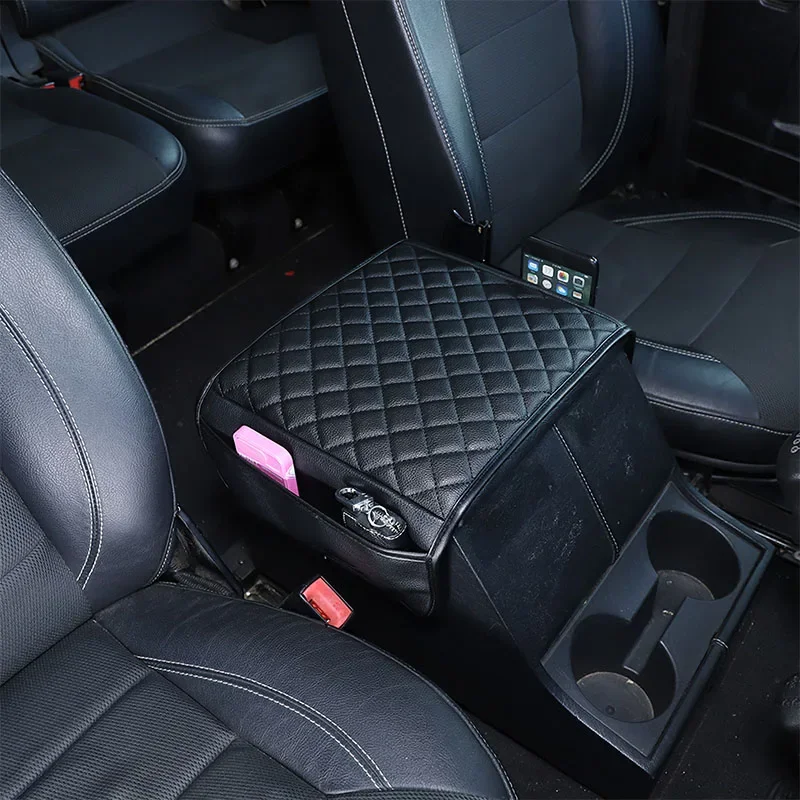 صندوق مسند ذراع مركز السيارة غطاء واقي ، ملحقات جلدية داخلية للمدافع ، أرض من Rover Defender 90