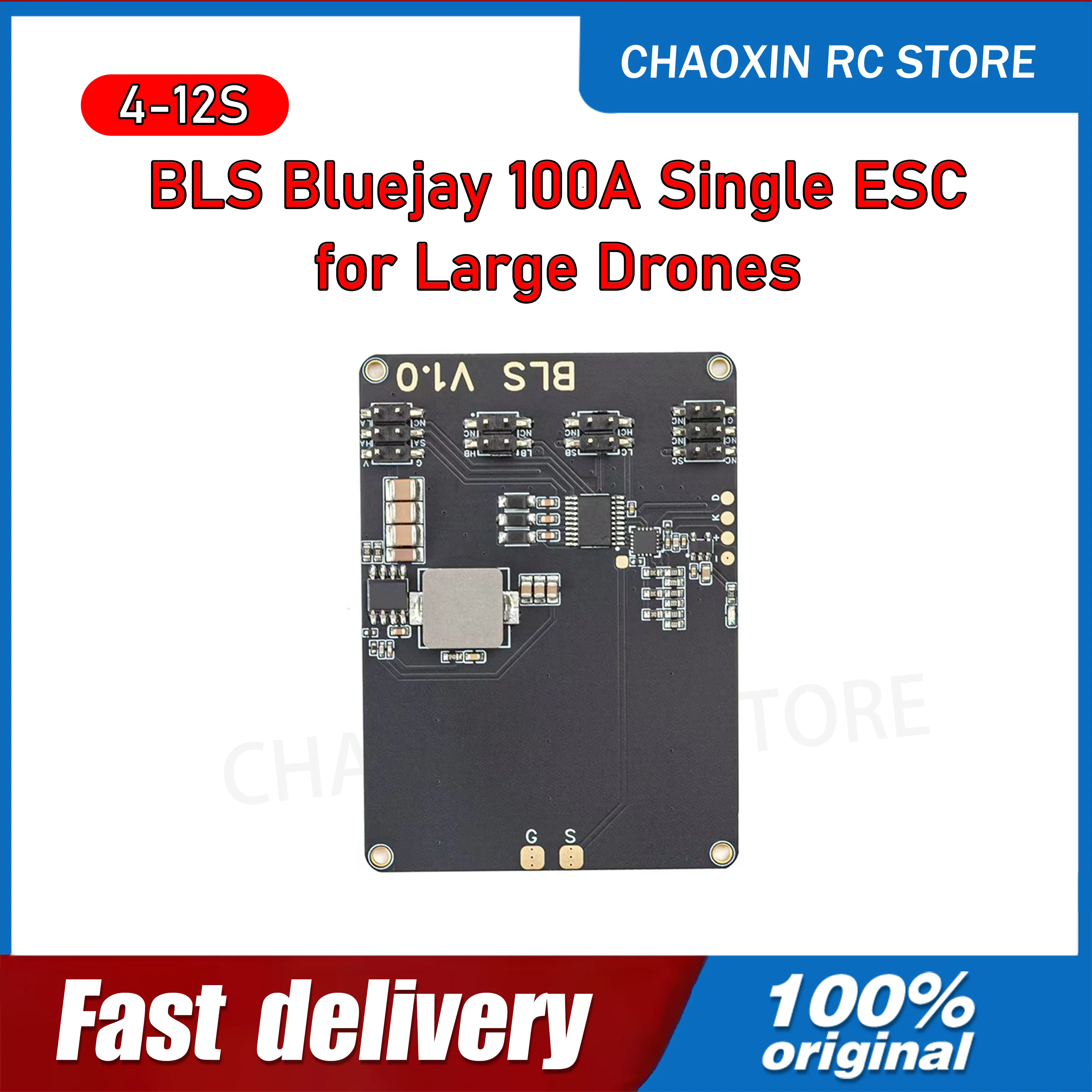 chaoxin-rc-bls-bluejay-12s-100a-single-esc-4-12s-dshot300-dshot600-for-18-inch-20-inch-large-drones-aerial-photography-drone