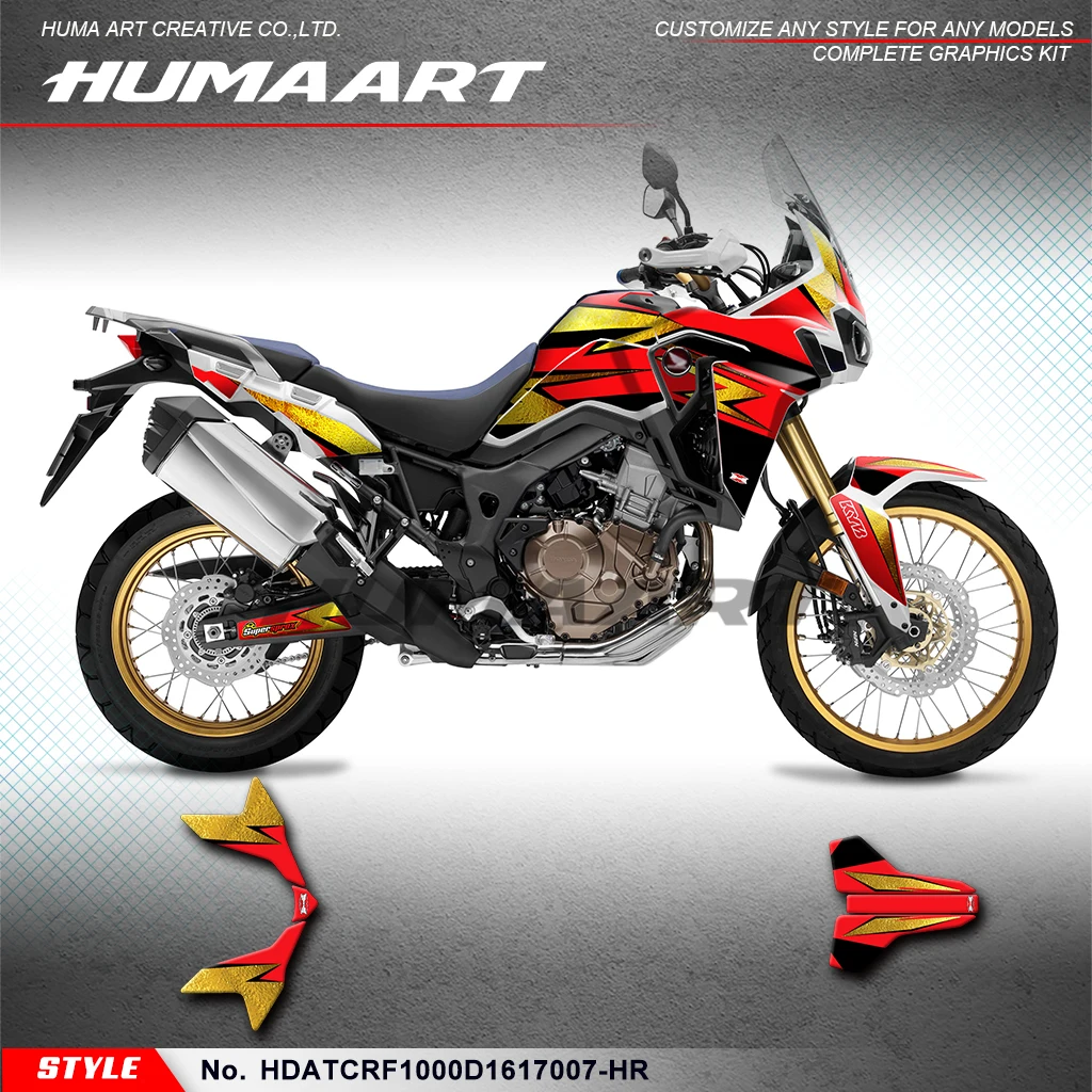 HUMAART Adhesive Sticker UV Resistant Laminate Kit for Honda Africa Twin CRF1000D CRF1000L 2016 2017, HDATCRF1000D1617007-HR