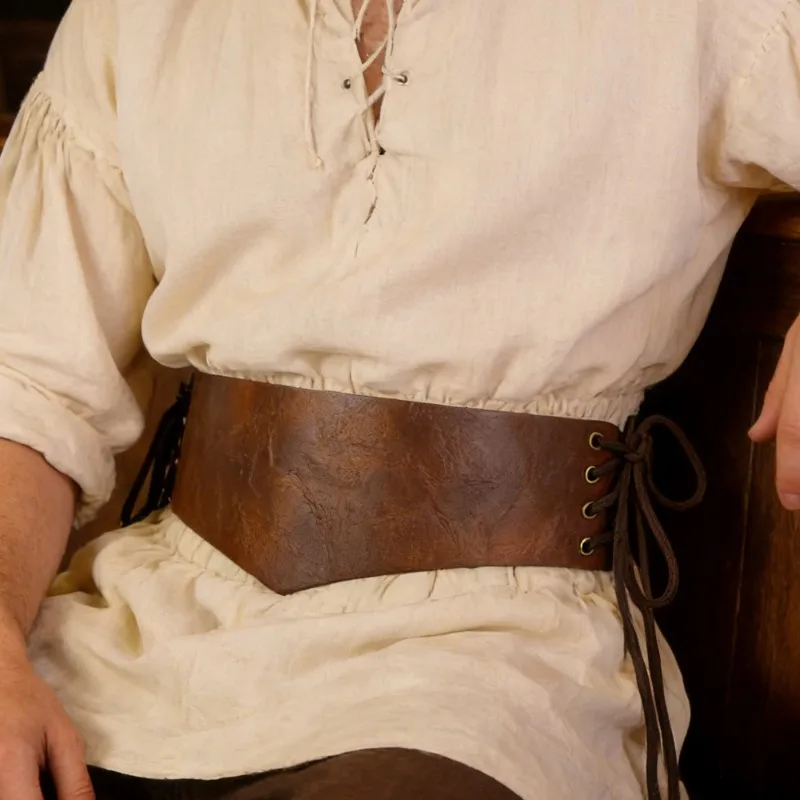 Cinto retrô de couro PU, cinto decorativo medieval para cosplay, acessório de cinto versátil estilo punk gótico para homens e mulheres.