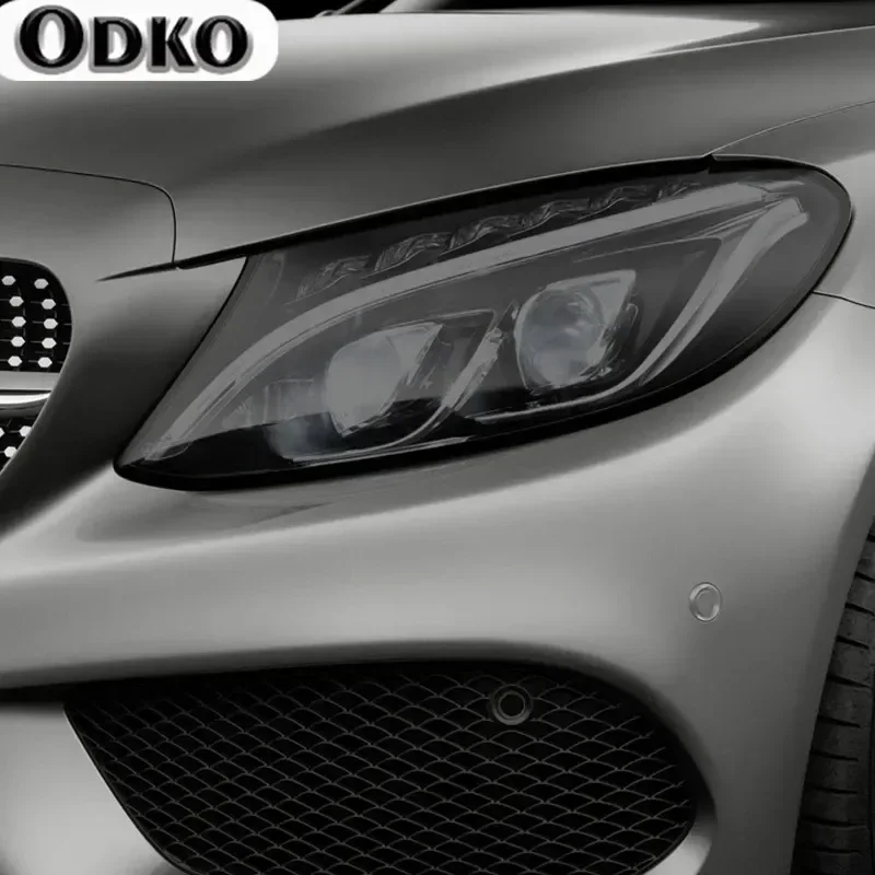Car Headlight Protective Film Smoked Black Tint Wrap Vinyl Transparent TPU Sticker For Mercedes Benz C Class W205 C63  S205