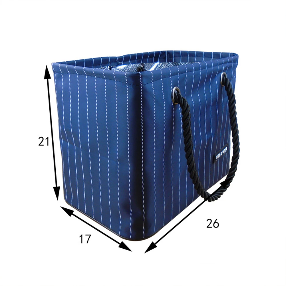 

Bath Shower Bag Waterproof Foldable Toiletry Organizer Large Capacity 6Kg For Shampoo Soap Towel Travel Gym Swimming Navy Blue