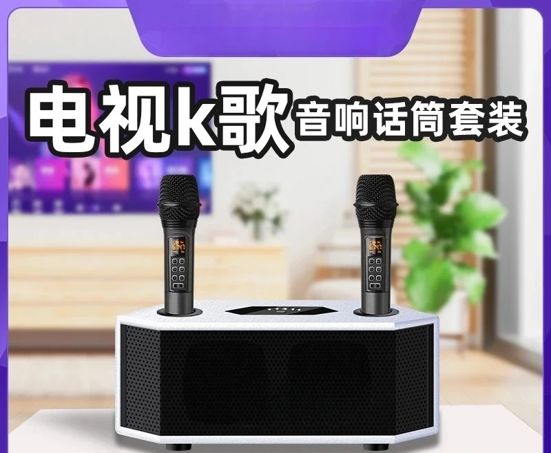 Home Outdoor Karaoke Microphone Speaker Built-in Battery Wireless Bluetooth
