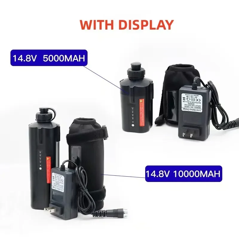 14.8V 10000mAh for SHIMANO Water Droplet Wheel DAIWA Water Droplet Wheel Grenade Shape Two Holes Battery Power Display