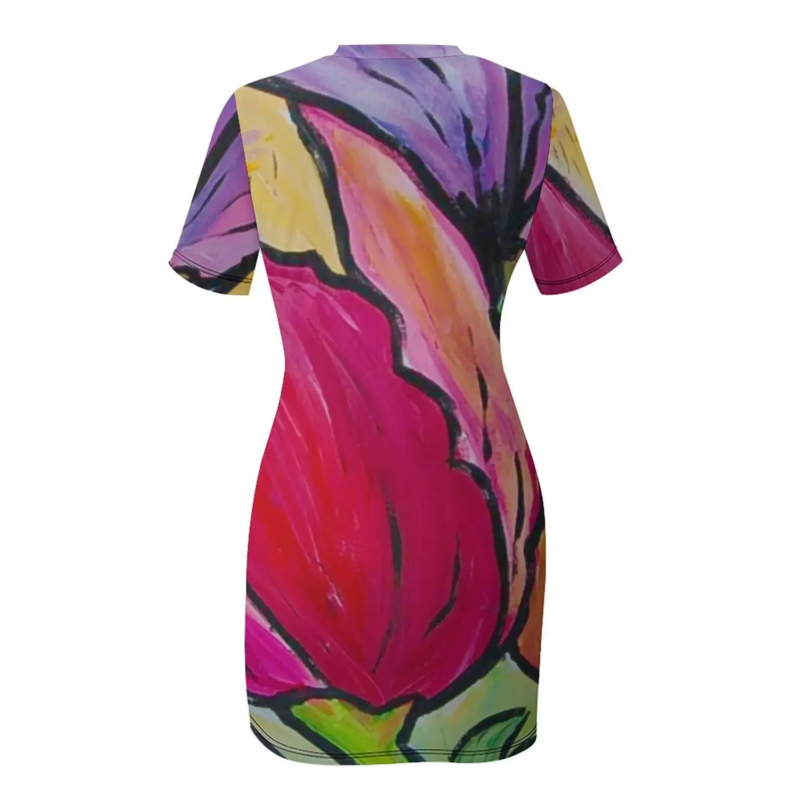 ชุดเดรสแขนสั้นลายดอกทิวลิปจากอัมสเตอร์ดัม สำหรับงานพรอม ชุดเดรสสำหรับหญิงตั้งครรภ์ ชุดเดรสแขนยาวสำหรับผู้หญิง