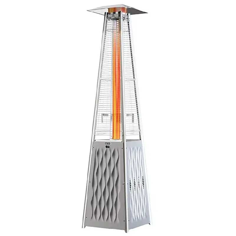 2024 new outdoor stainless steel gas patio heater tower cover glass tube pyramid patio heater