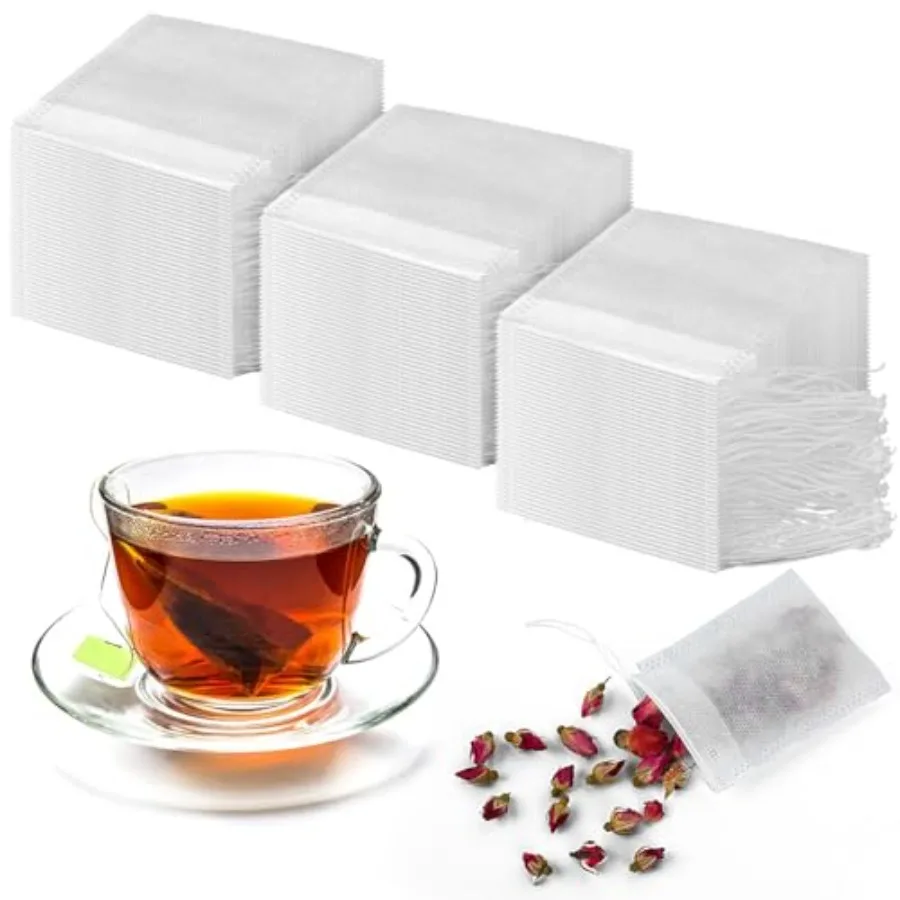 

1600 Pcs Disposable Tea Bags Muslin Bags with Drawstring Spice Bags Filter Bags Empty Tea Infuser Sachets Small Cheese Cloth Ba