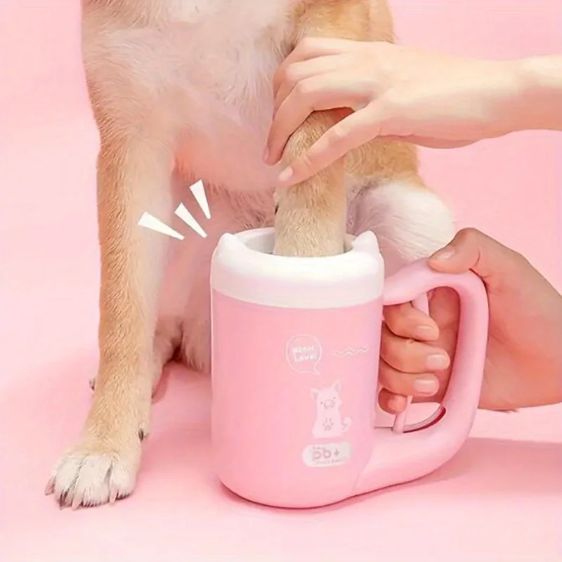 ABS Pet Paw Washer Cup- Manual Press Dog Cat Foot Cleaner Brush Tool Grooming Supplies Manual Press Pet Paw Cleaner Cup for Dogs