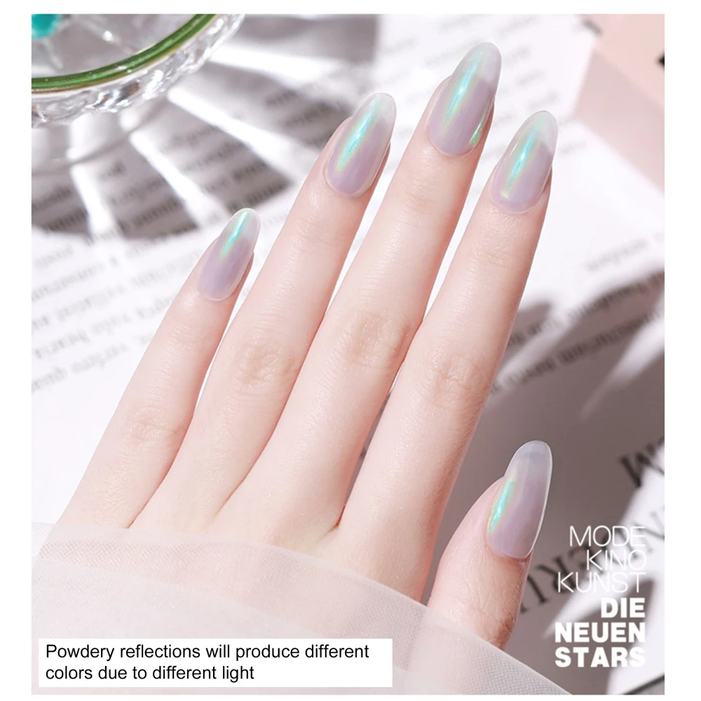 ศิลปะบนเล็บแวววาวนางเงือกมีหลายสีเอฟเฟกต์มหัศจรรย์และโฮโลแกรมสำหรับนางฟ้า