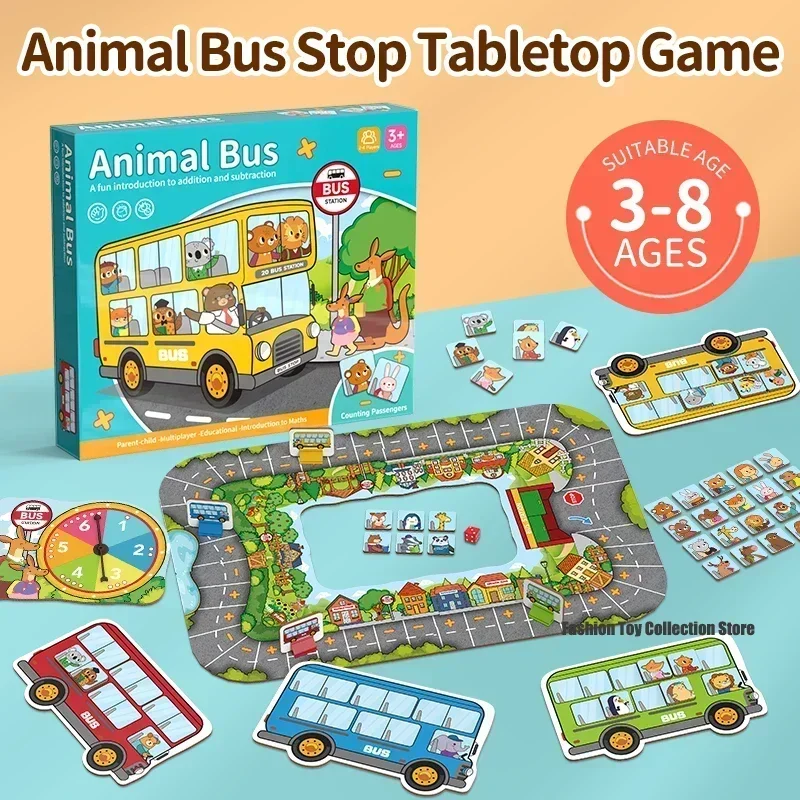 Animal bus Station Tabletop Game Transportation Cognitive skills toys early education puzzle toys parent-child interactive Game