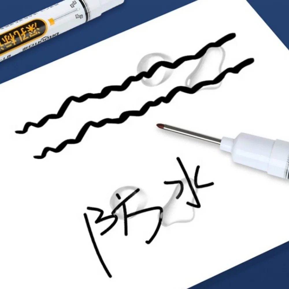 New 20mm Marker Pen Waterproof Deep Hole Metal Perforating Pen Long Nib Head Carpenter Pen Bathroom Woodworking