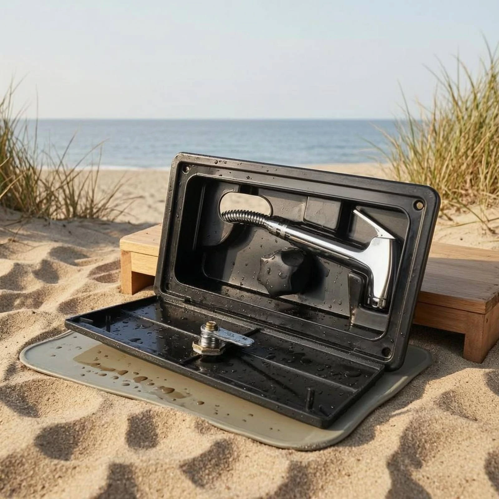 

RV Outdoor Shower Box Kit Pressurized Spray RV Exterior Shower Kit Vehicle Accessory Rustproof Protected for Beach