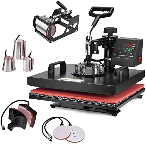 

Slendor 8 in 1 Heat Press Machine 15x15 inch 360-Degree Swing Away Digital T Shirt Pressing Machine Multifunction Heat Transfer