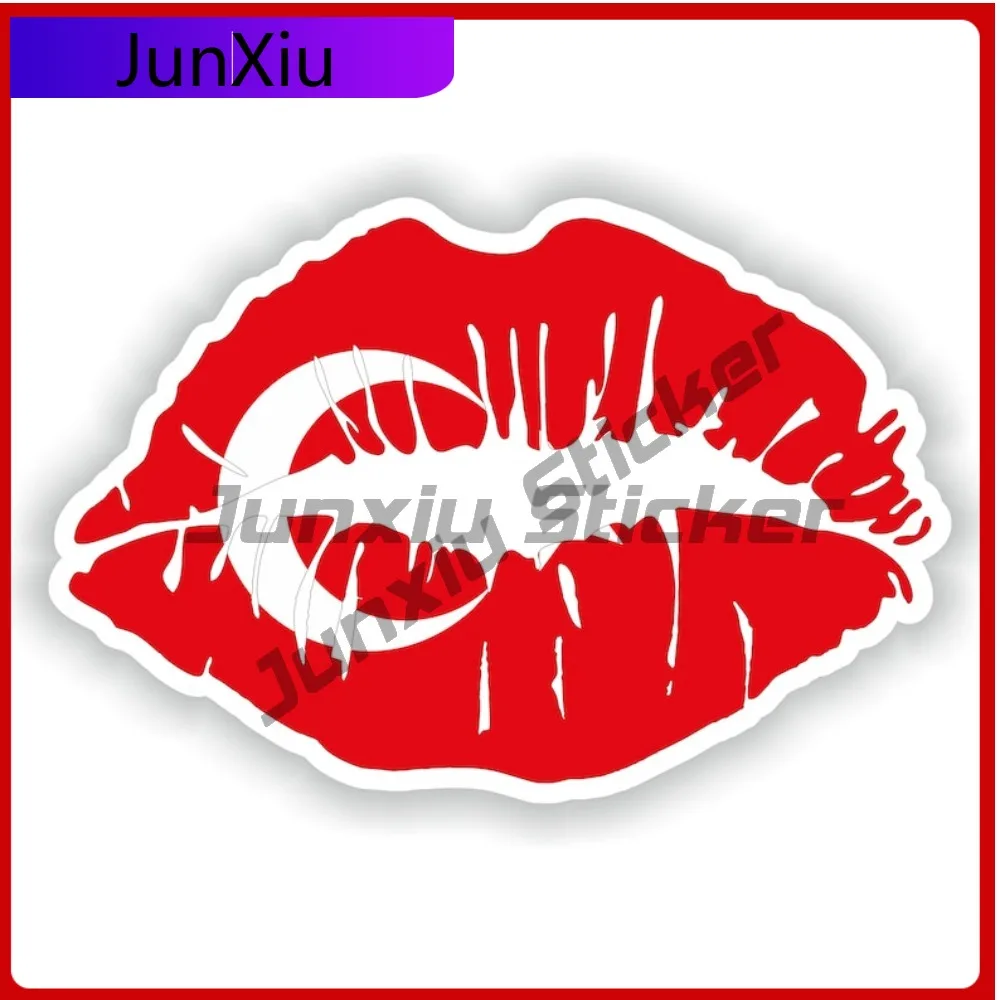 

Turkey Flag Lips Shape With National Emblem Vinyl Decal Motorcycle Stickers Camping Car Decorations Accessories For Car Truck Rv