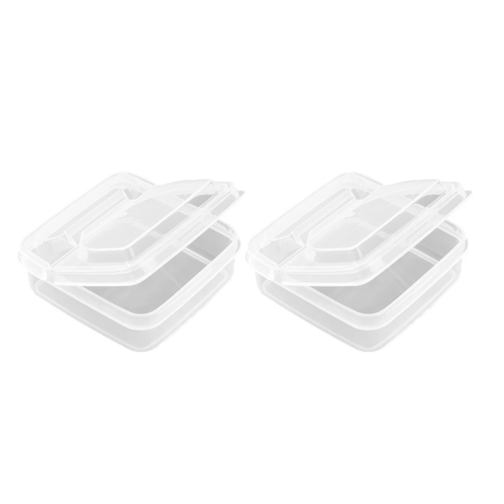 

2Pcs Cheese Storage Smooth Surface Easy Cleaning Clamshell Design Flexible Opening Closing Suitable Restaurant Dessert Shop
