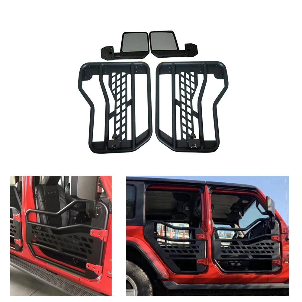 

Tubular Half Doors For Jeep Wrangler JL 2018-2024 2 Door With Side View Mirror Offroad Modified Parts