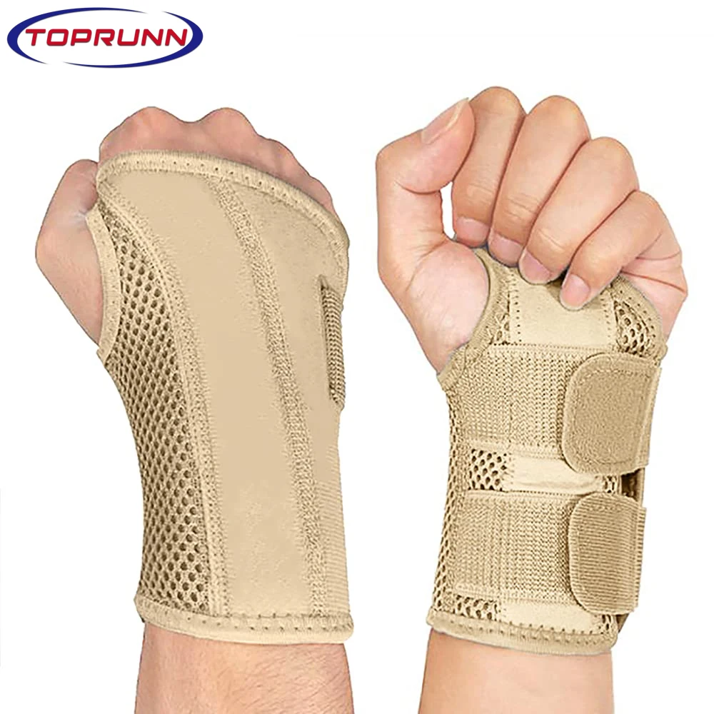 1Pcs Adjustable Wrist Brace Night Support for Carpal Tunnel, with Double Splint & Therapeutic Cushion,Hand Brace for Pain Relief