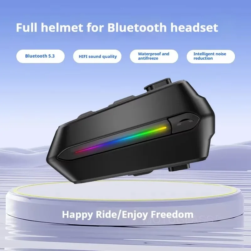 C5S Motorcycle Helmet Bluetooth Headset Type-C Fast Charging 48 Hour Battery IPX6 Waterproof Voice Assistant Music Earphone