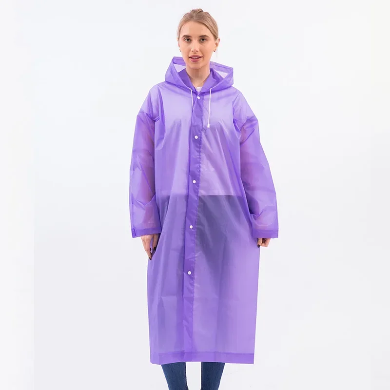 

1PC Adult Waterproof Raincoat Reuseable EVA Rain Poncho For Kids Girls WomenTransparent Clear Rainwear Suit For Student