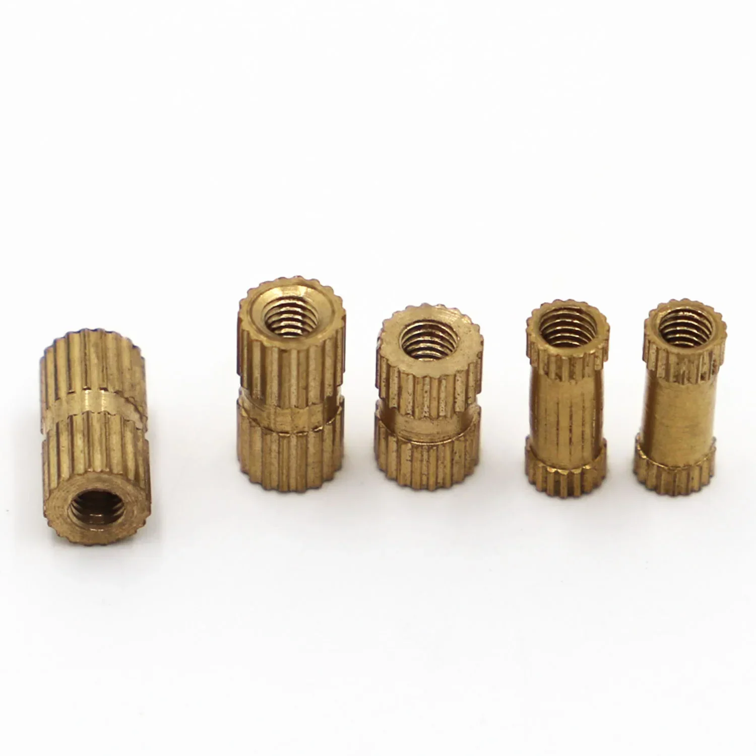 20 Stück Messing-Einsatzmutter M2 M2,5 M3 Spritzguss-Rändelgewindeeinsätze Muttern 3,5 mm 4 mm 5 mm