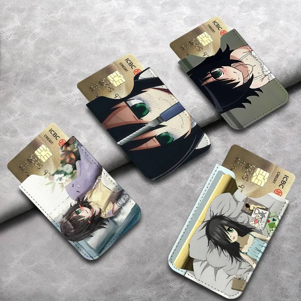 Watamote K-Kuroki T-Tomoko Leather Card Wallet Soft Lightweight Portable Credit ID Card Holder Daily Commute Card Case