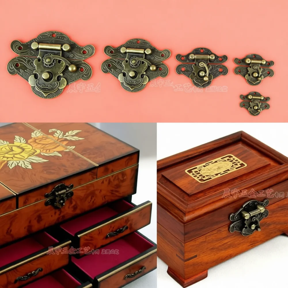 Small Metal Toggle Latch For Wood Crafting Projects Antique Style Jewelry Box Lock Hardware Decorative Hasp Fasteners