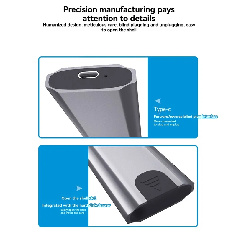 M2 NVME NGFF SATA Ssds USB 3.2 인클로저용 휴대용 외장 드라이브 케이스-2230/2242/2260/2280 B 지원