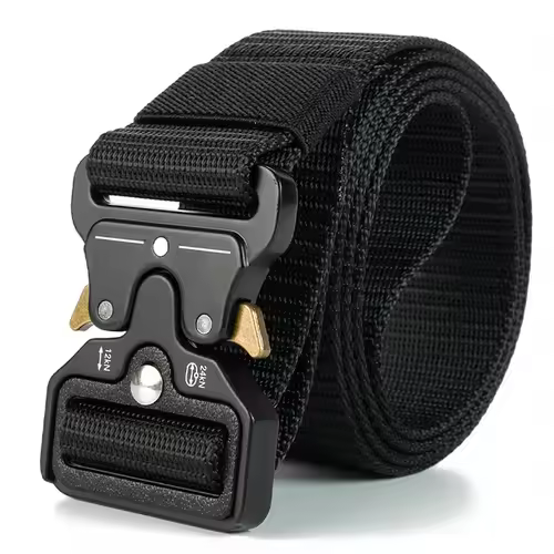 Red Ears Plastic buckle tactical belt men's multifunctional military fan canvas belt outdoor faux nylon training waist belt - Image 24