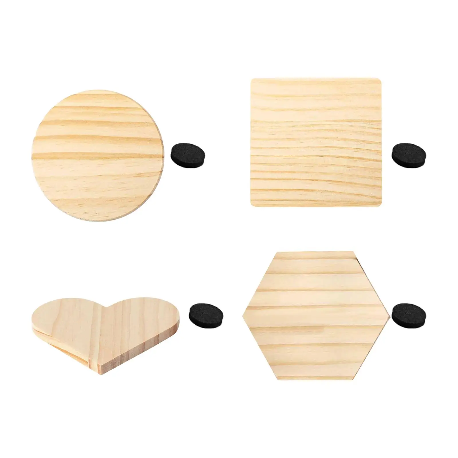 8 Pieces Unfinished Wood Coasters Wood Slices Versatile Wood Cutouts Embellishments Blank Wooden Coasters for Engraving