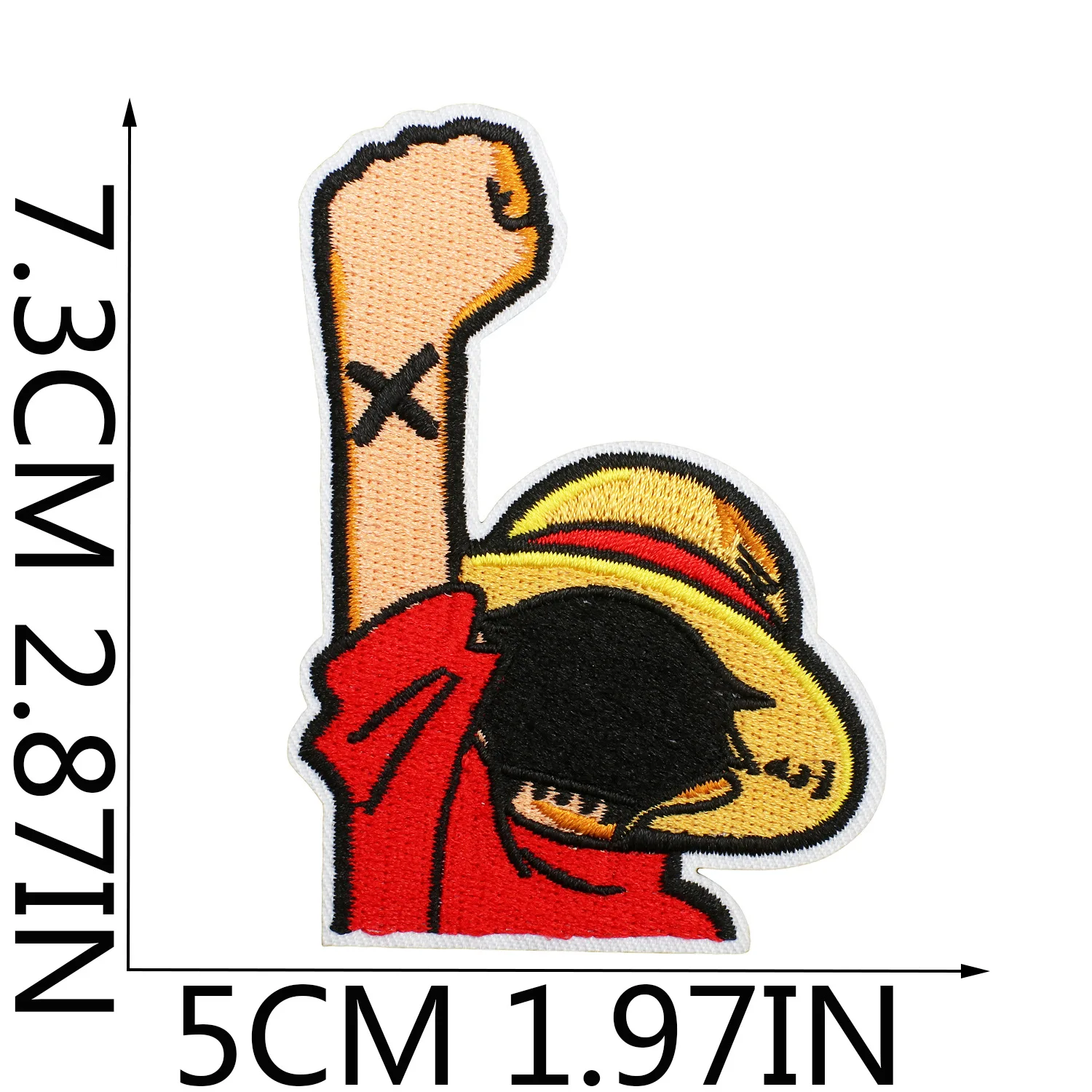 Neue One Piece Stickerei-Aufnäher Kawaii Anime-Figur Luffy für Kleidung Aufkleber für Jacke Cartoon-Dekor Hosen Tasche Kleidung Patch – Detail 6