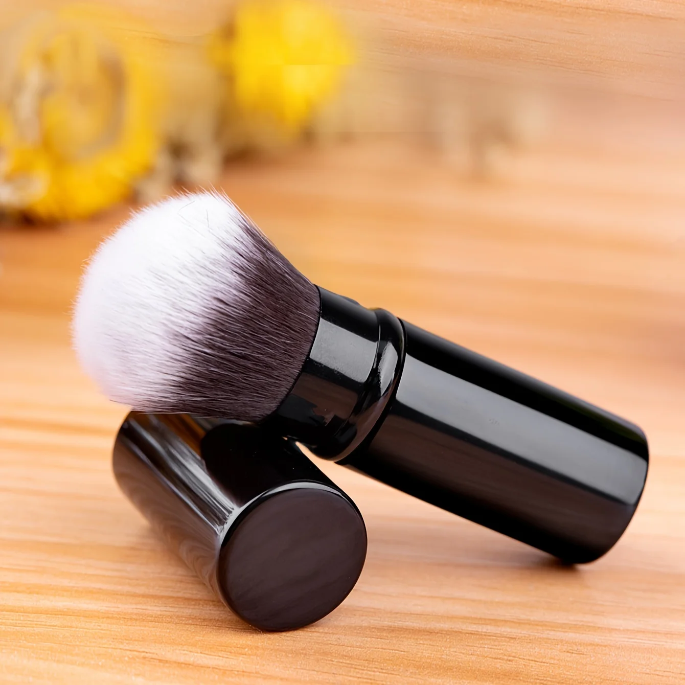 1pc Professional Retractable Kabuki Brushes - Foundation Powder Face Blender Brush - Extensible Mineral Blending view 2