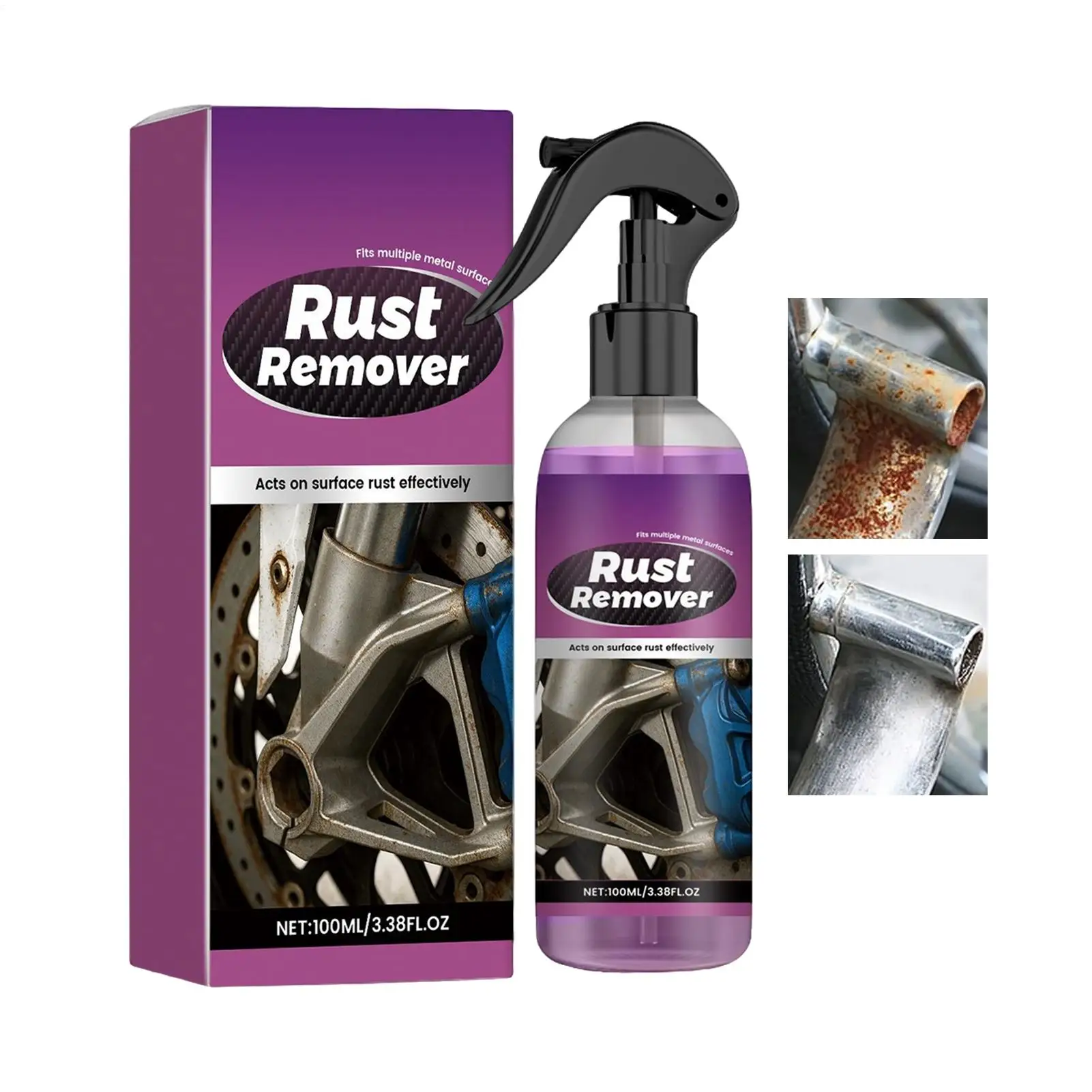 100ml Rust Remover Spray Powerful Rust Stain Converter Effective Brake Iron Powder Dissolver for Car Wheels Parts Chassis Marine